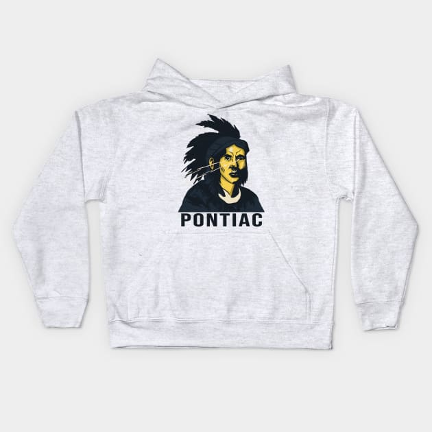 Pontiac Native American Vector Shirt Design Kids Hoodie by Eyanosa